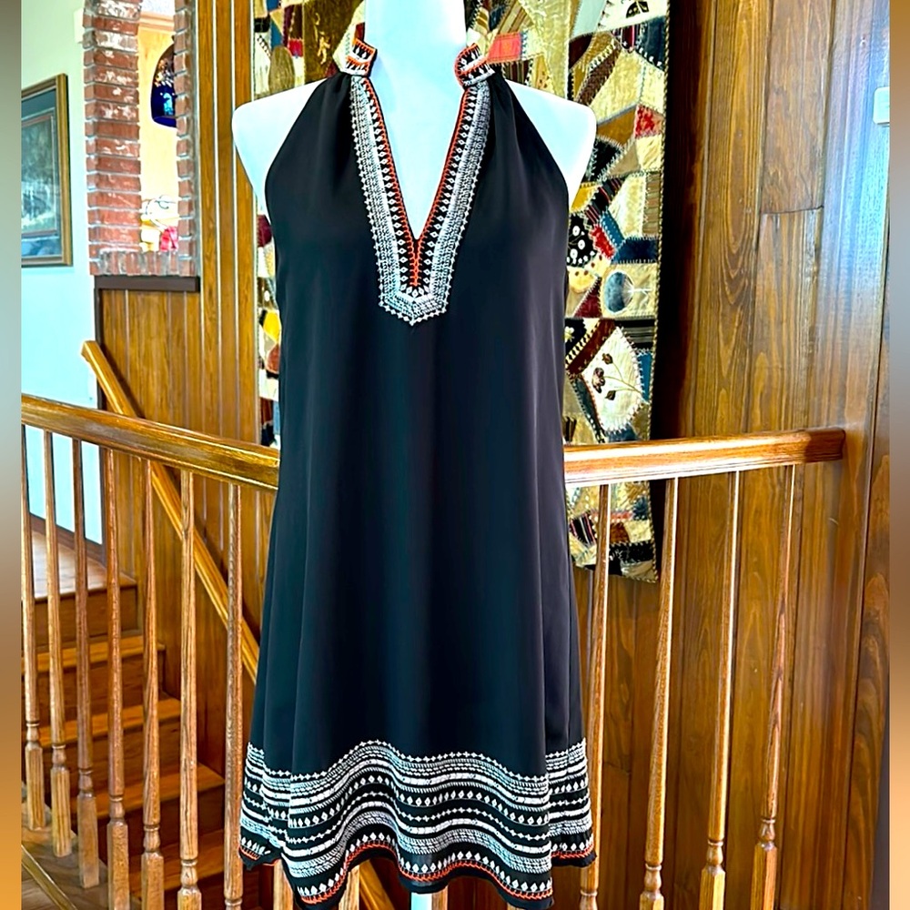 Anthropologie THML Halter Embroidered Dress - Size M